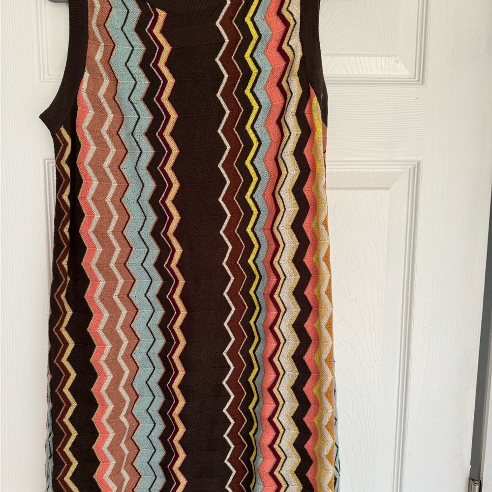 Missoni Multicolor Zigzag Sleeveless Dress